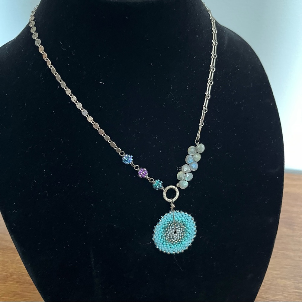 Artisan handmade asymmetrical pendant necklace